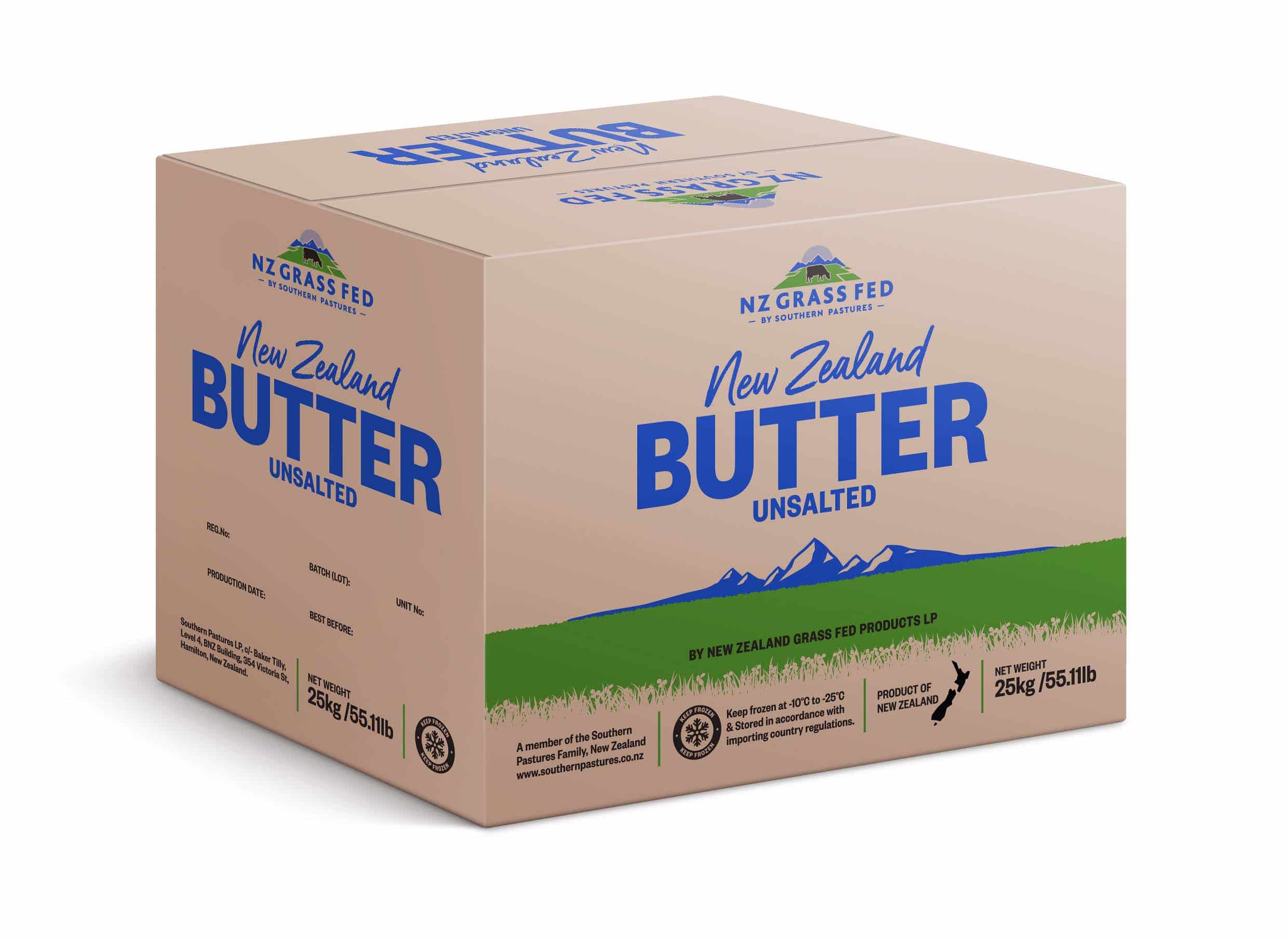 NZ Grass Fed Butter Unsalted 25kg Box